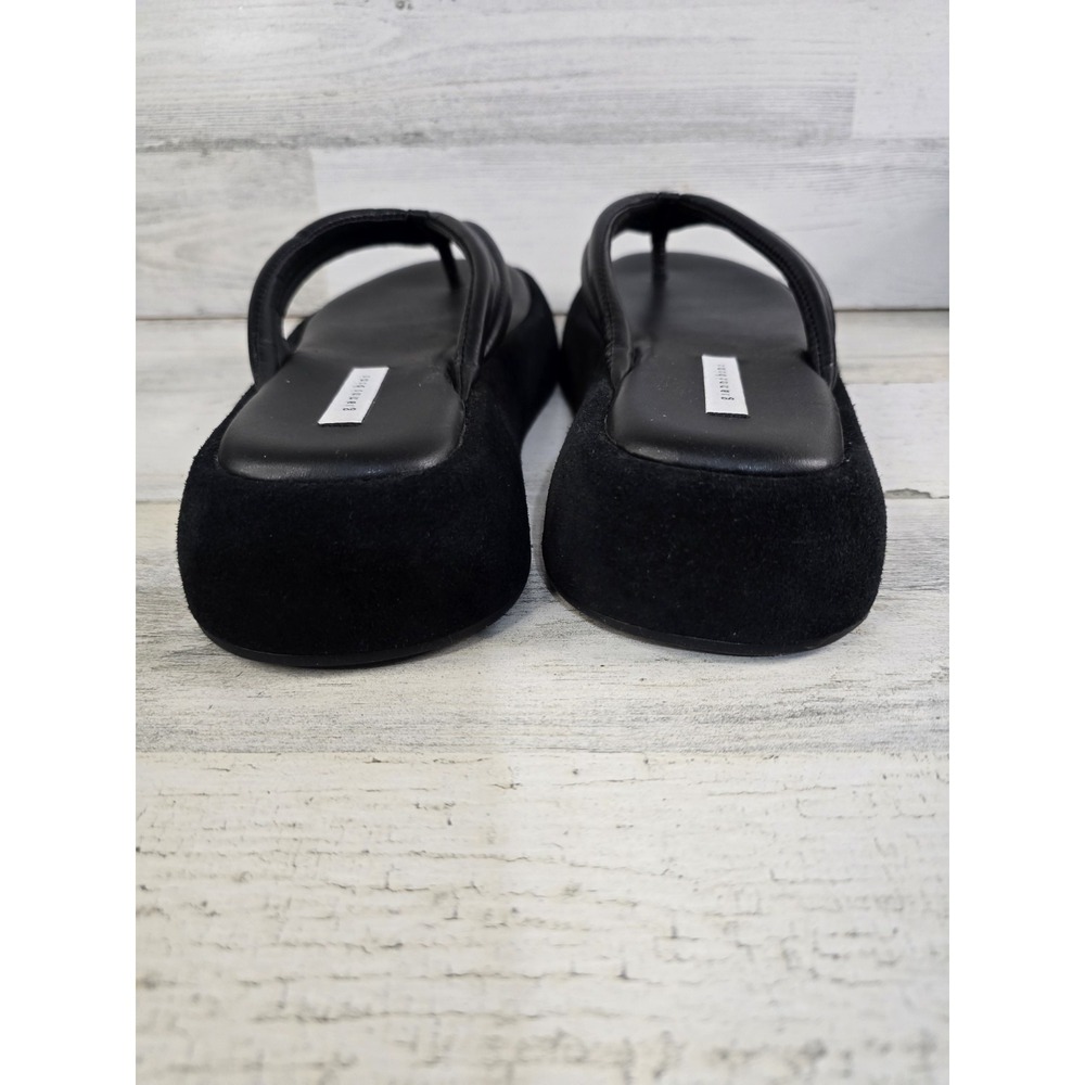 Gianni Bini Women Size 8 Black Leather Padded Platform Thong Sandals 90's‎ Y2K - Picture 5 of 7
